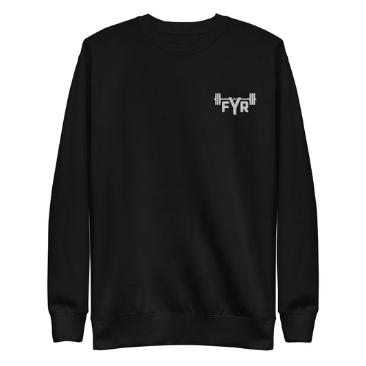 FYR Unisex Embroidered Black Crew Neck Sweatshirt