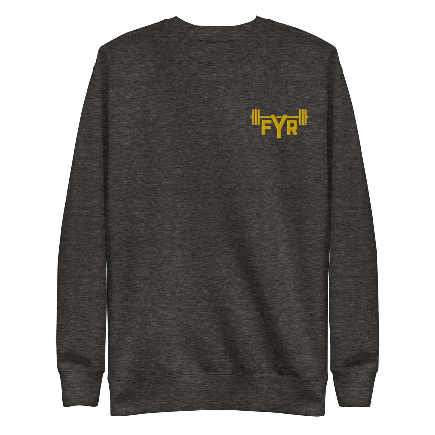 FYR Unisex Embroidered Charcoal Crew Neck Sweatshirt